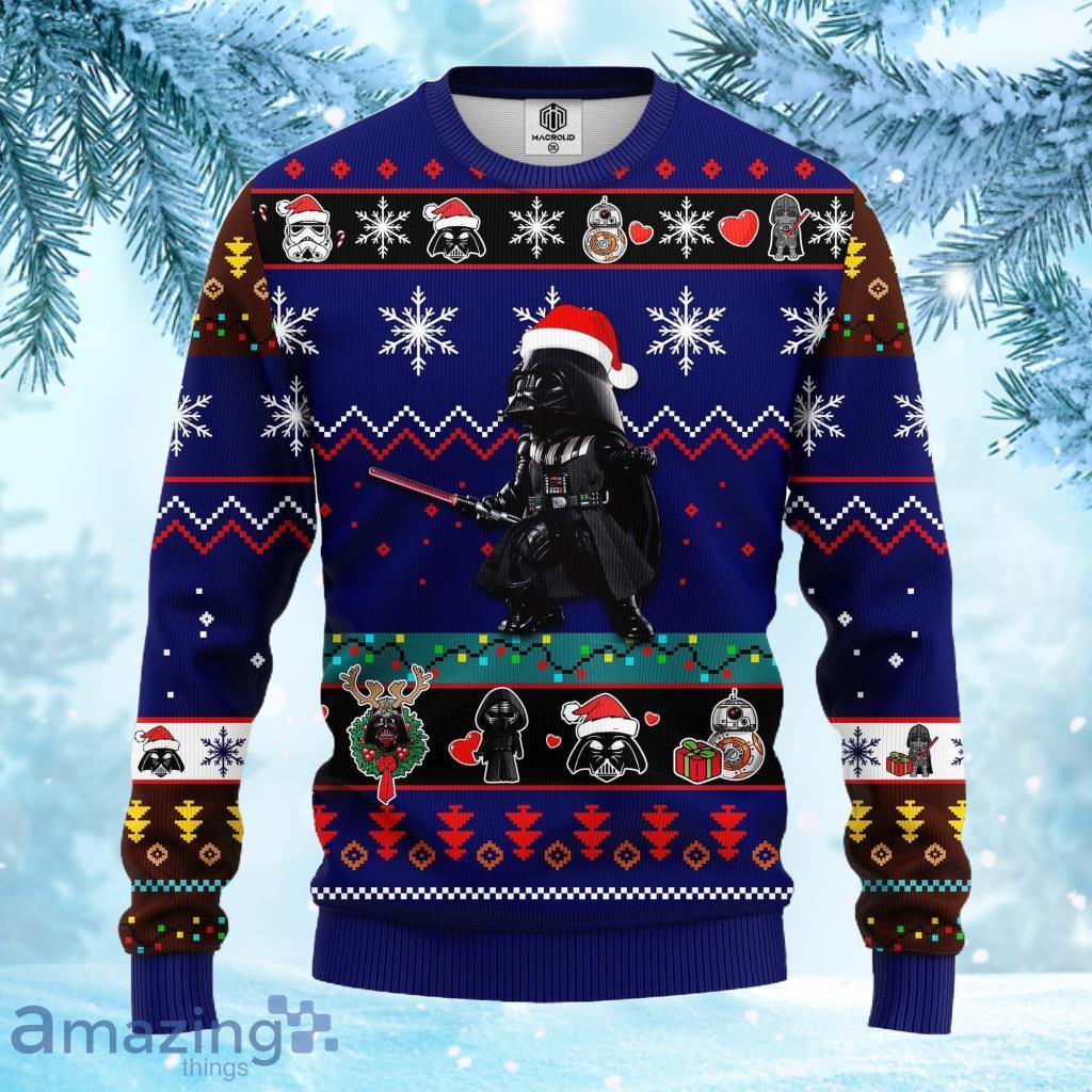 Darth Vader Ugly Christmas Sweater 3D Gift For Men And Women Blue Product Photo 1