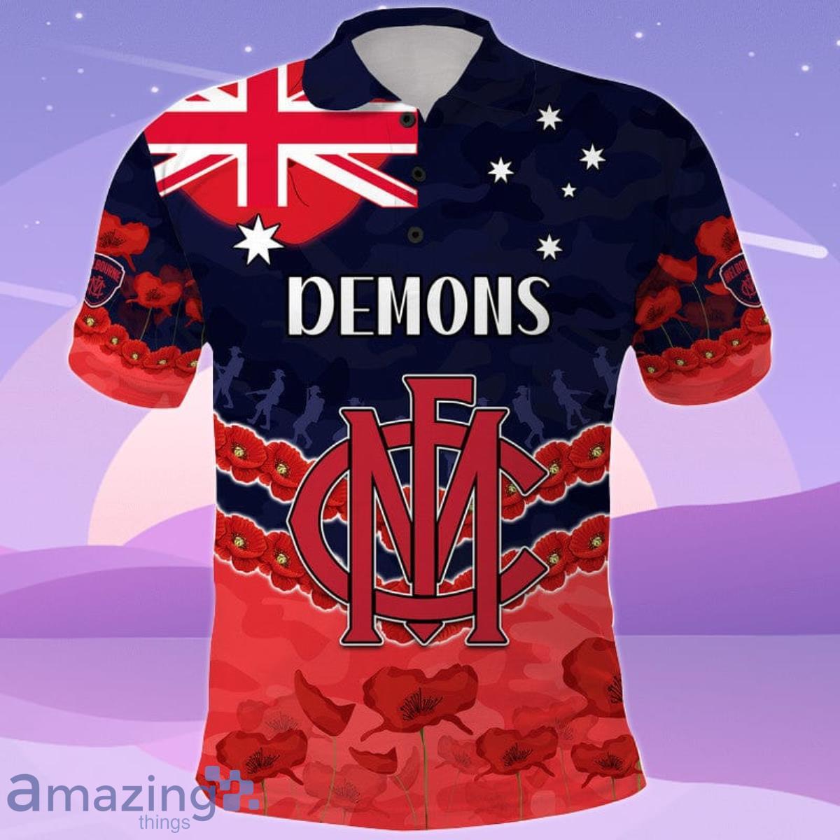 Demons Football ANZAC Polo Shirt Lest We Forget Product Photo 1