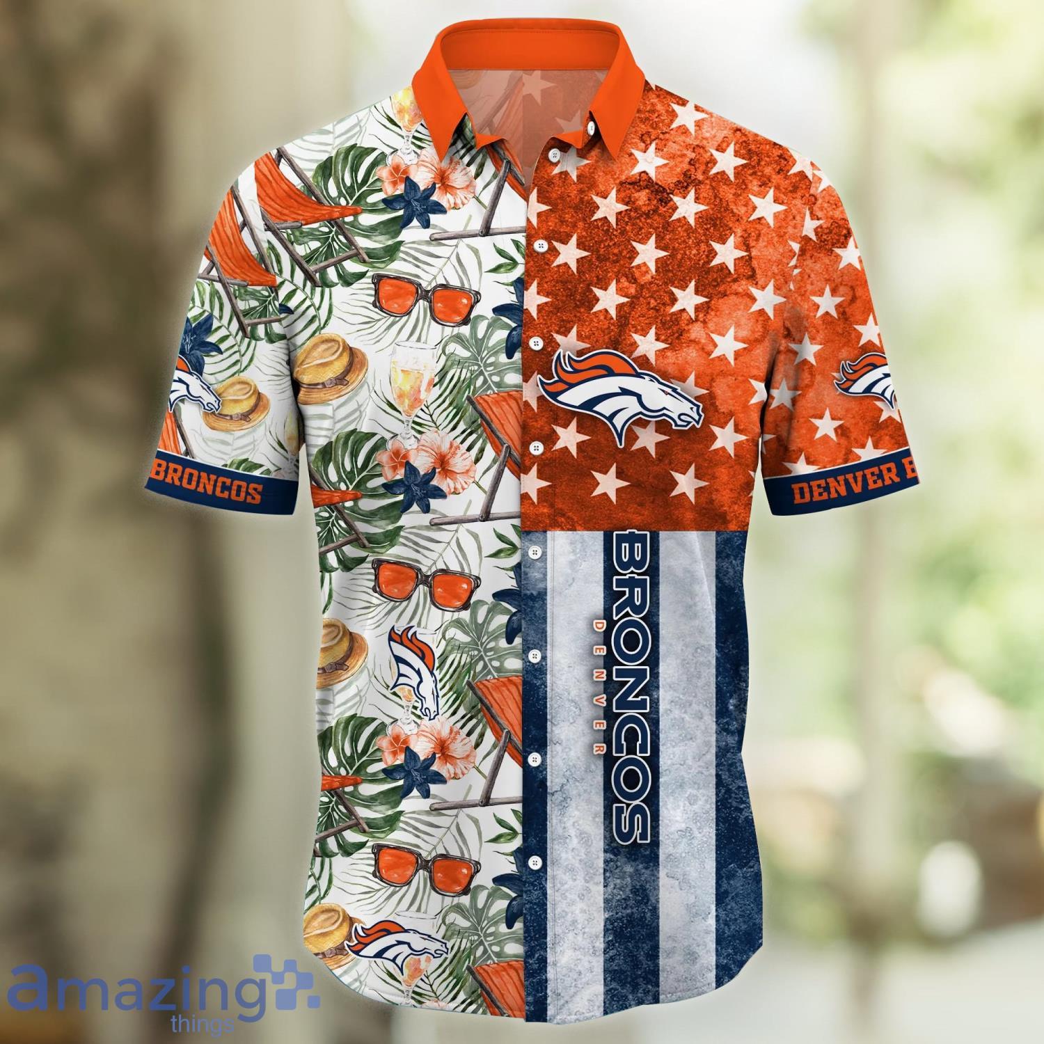 BEST NFL Denver Broncos Hawaiian Shirt Graphic American Flag Print This  Summer Gift For Fans Hot