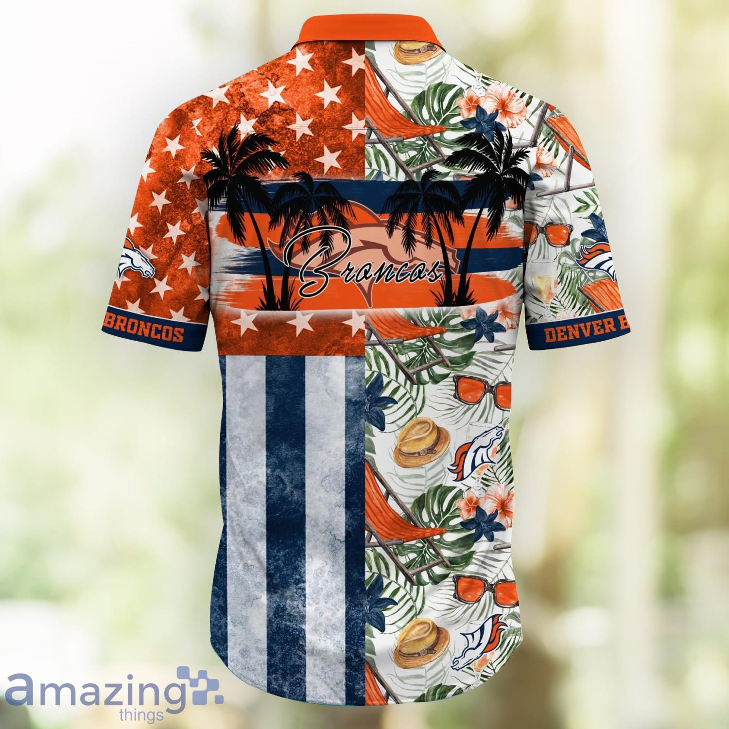 Denver Broncos Tropical Flower Hawaiian Shirt And Shorts Gift For Summer