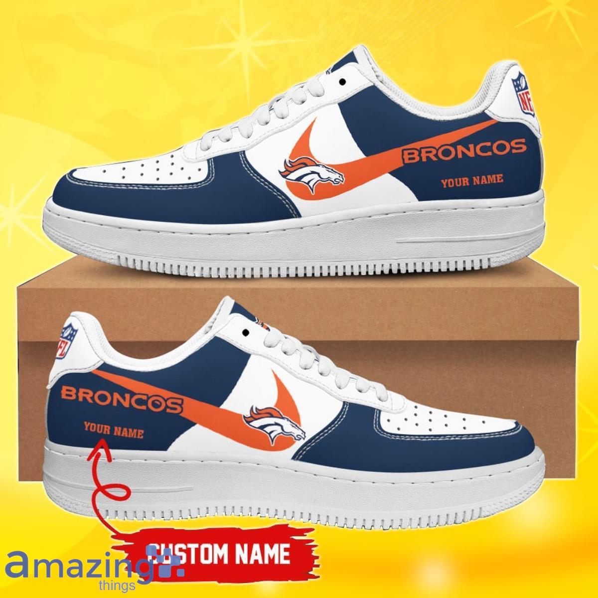 Denver Bronco customized Air Force 1's  Custom nike shoes, Nike air force  sneaker, Nike shoes