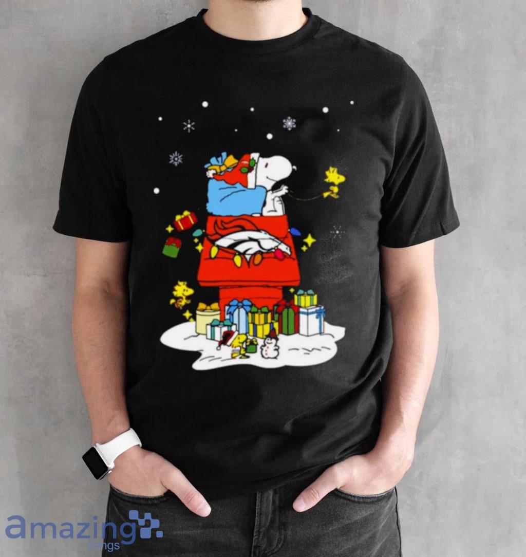 Denver Broncos Santa Snoopy Wish You A Merry Christmas Shirt