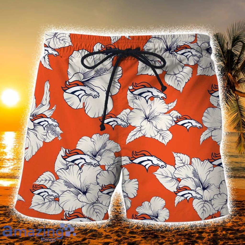 Denver Broncos Hibiscus Swimming Trunks