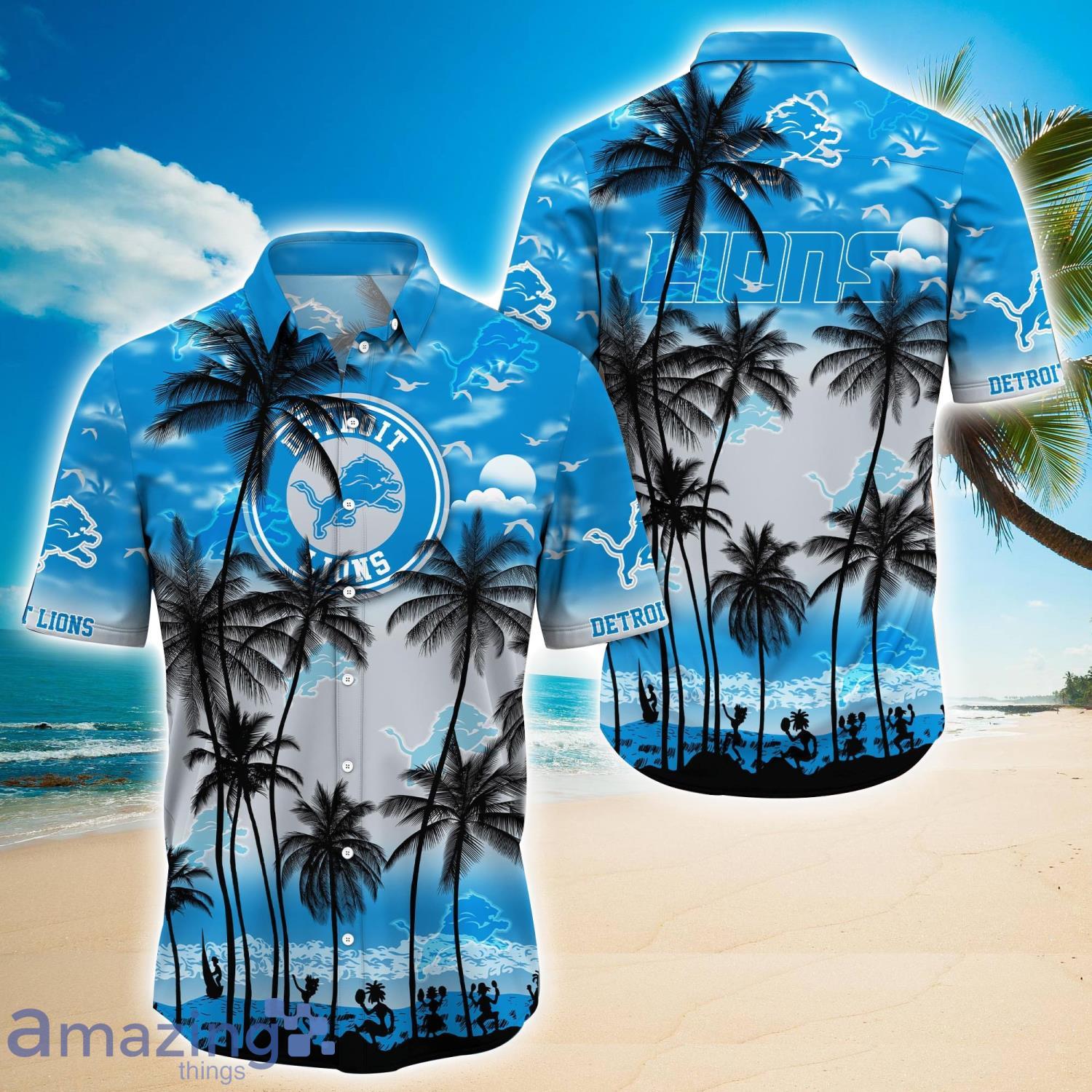 Detroit Lions 2023 Trending Aloha Hawaiian Shirt Summer Gift For Beach Lover Product Photo 1
