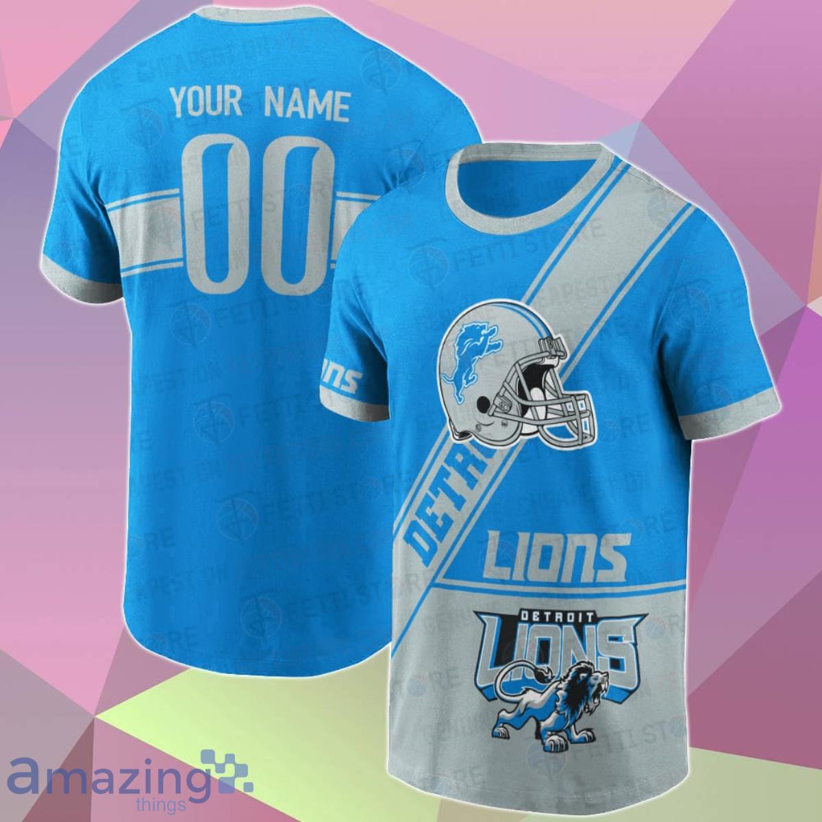 Detroit Lions 3D Custom Name & Number T Shirt Best Gift For Men And Women