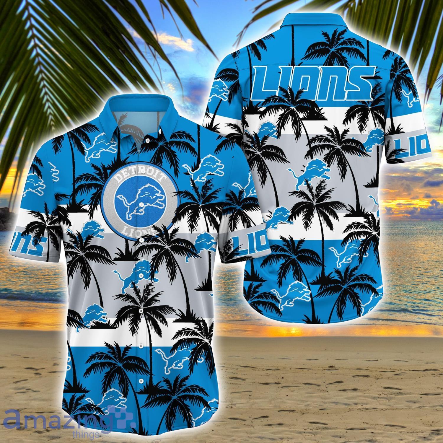 Detroit Lions All Over Print Logo And Coconut Trending Summer Gift Aloha Hawaiian Shirt Product Photo 1