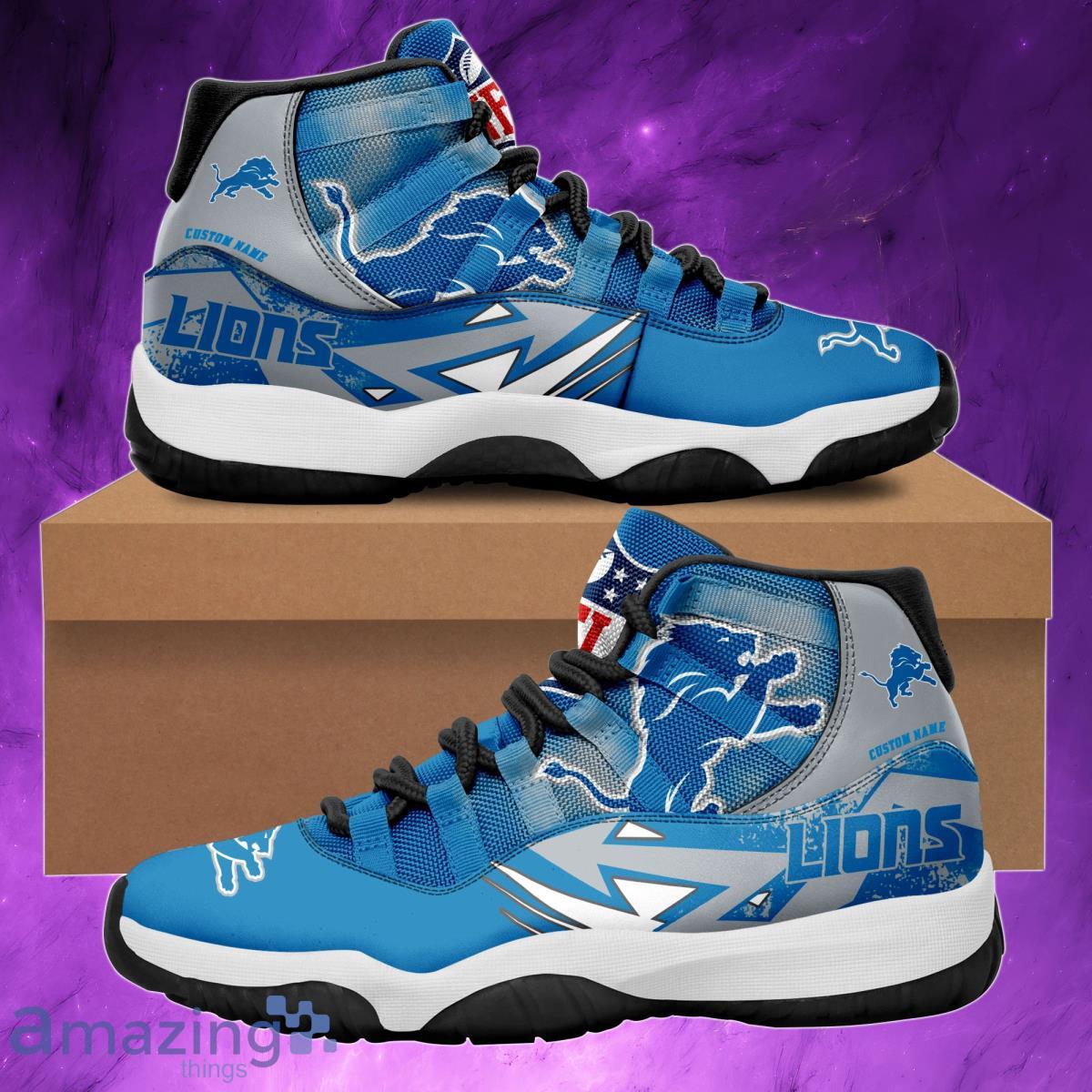 Detroit Lions Custom Name Air Jordan 11 Sneaker Shoes For Sport Fans -  Banantees