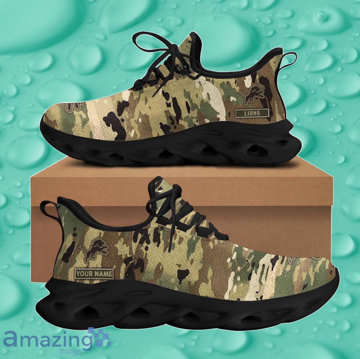 Detroit Lions Hunting camo style Max Soul Shoes Best Gift For Men And Women  Fans