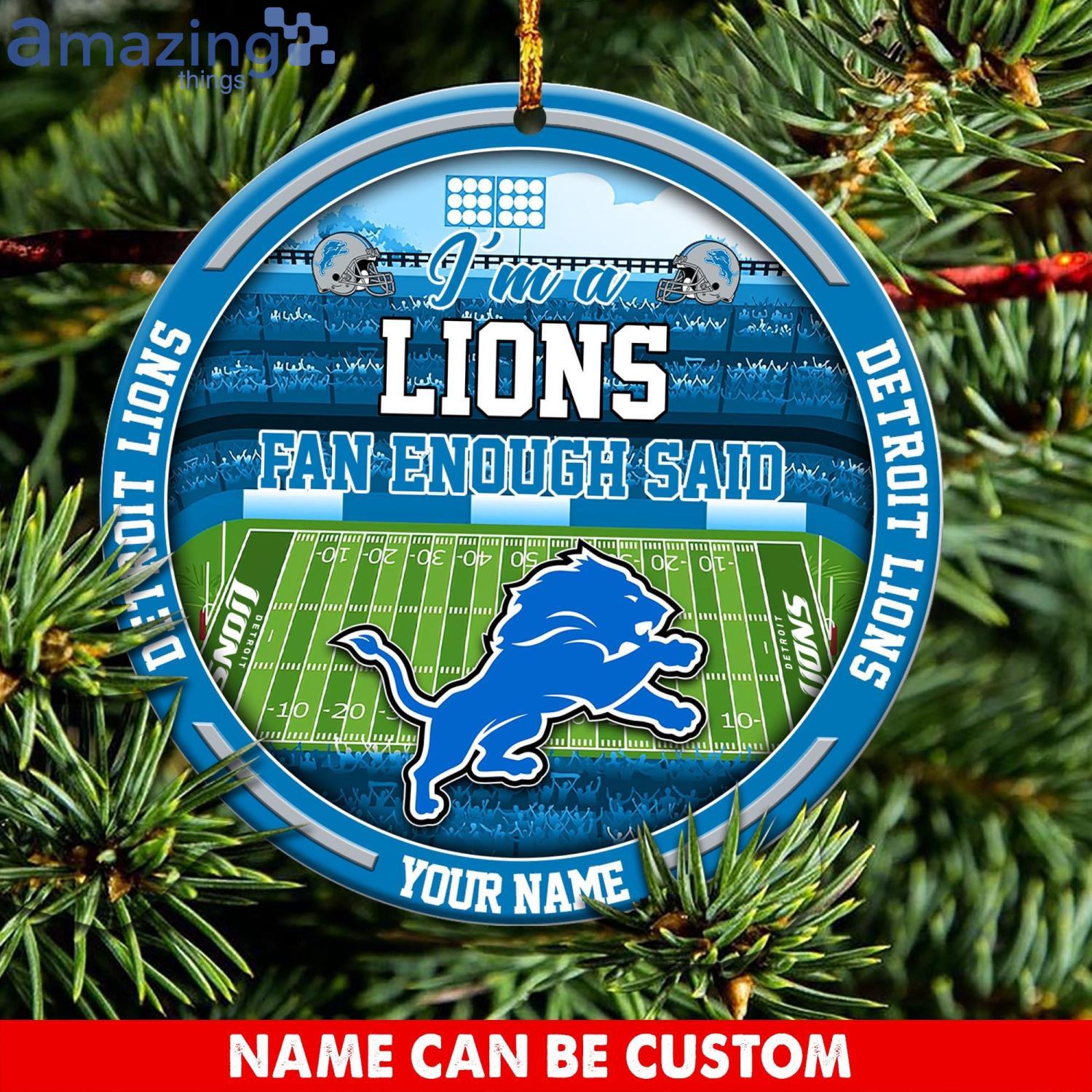 Detroit Lions NFL Fans Christmas Ornament Custom Name