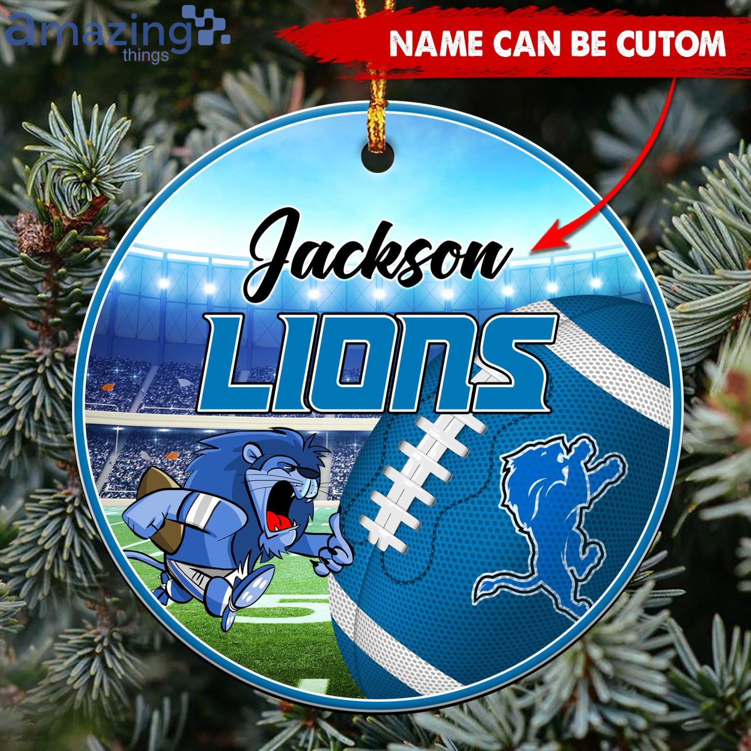 Detroit Lions NFL Cute Gnome Christmas Ornament Custom Name