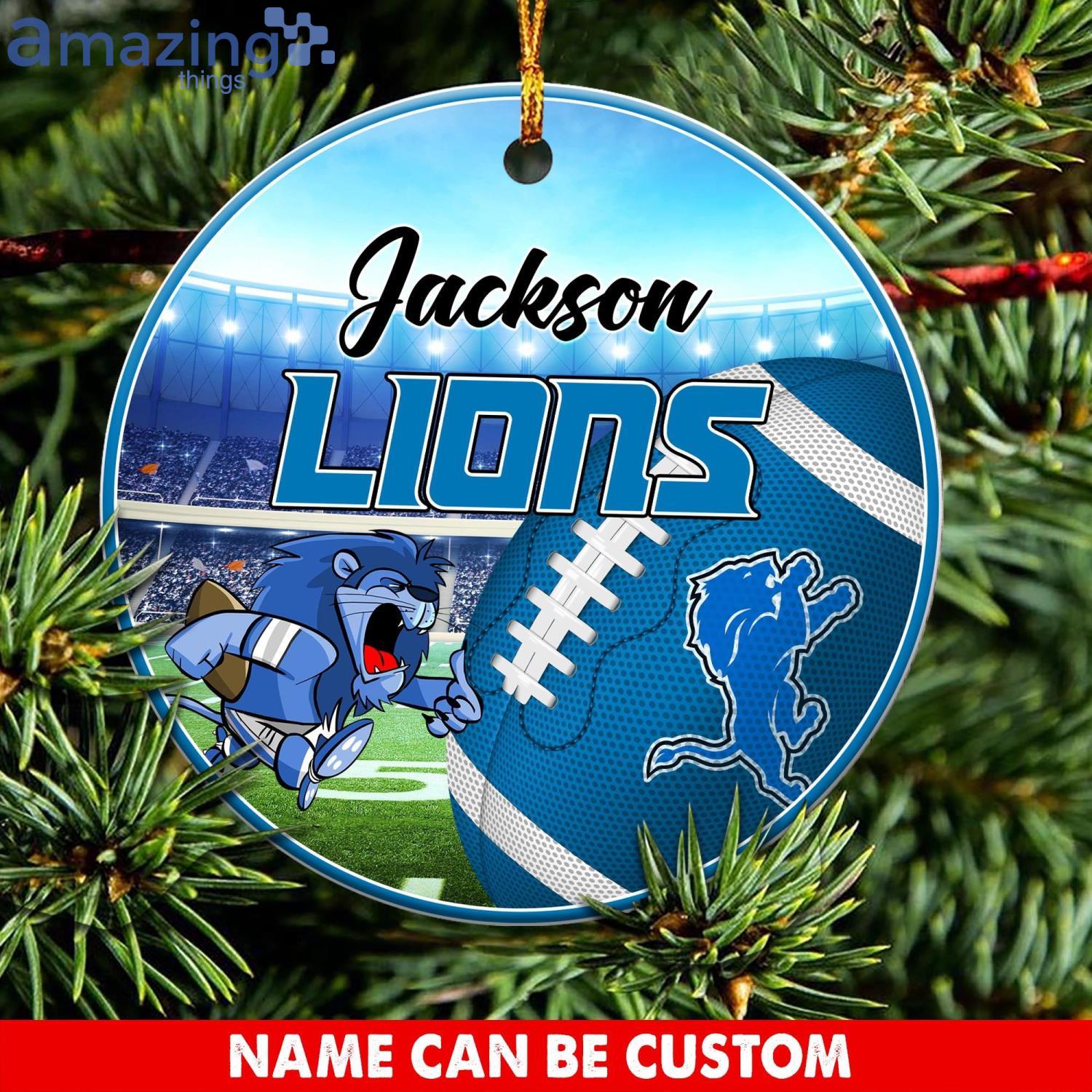 Detroit Lions NFL Cute Gnome Christmas Ornament Custom Name