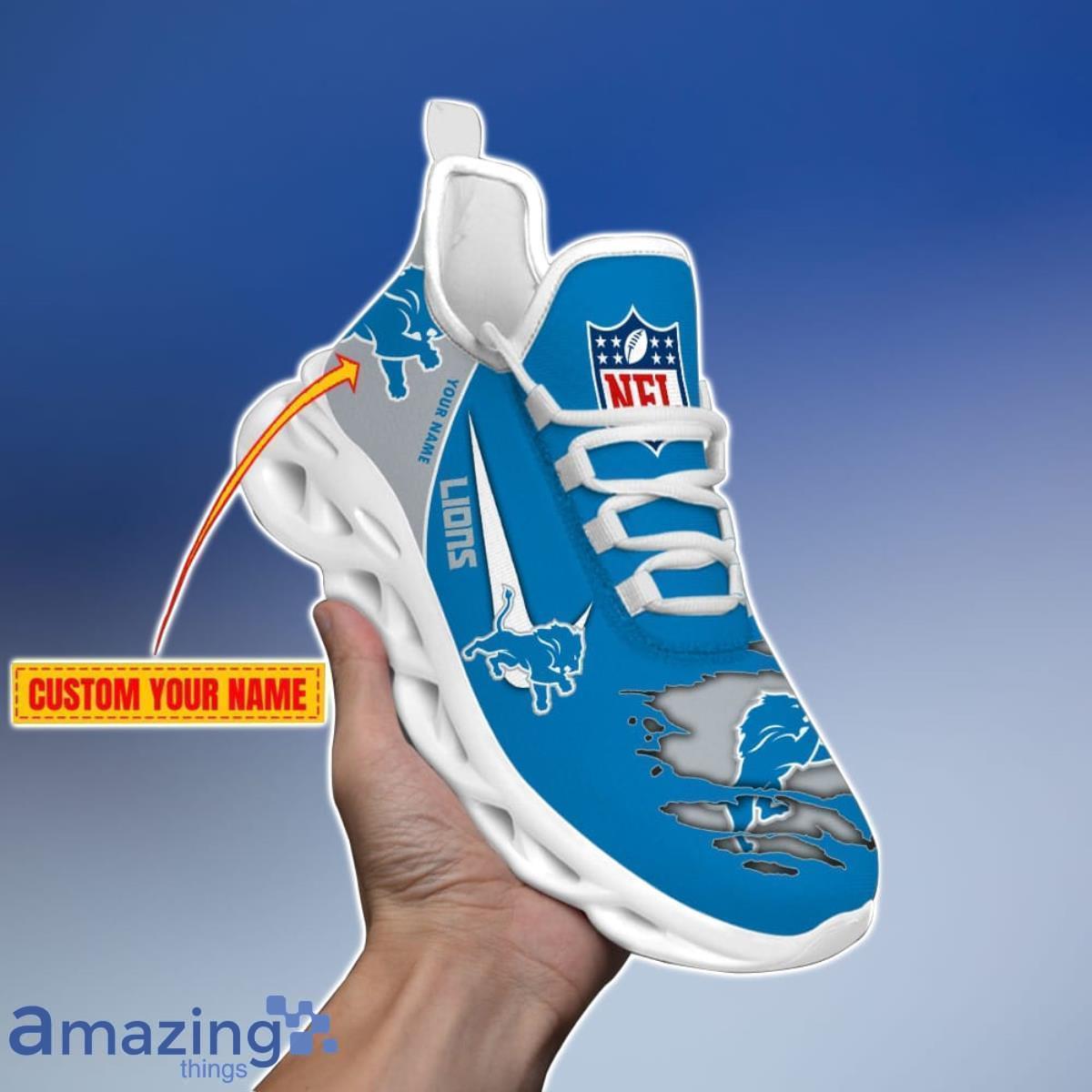 Personalized Name NFL Detroit Lions Max Soul Shoes Best Gift