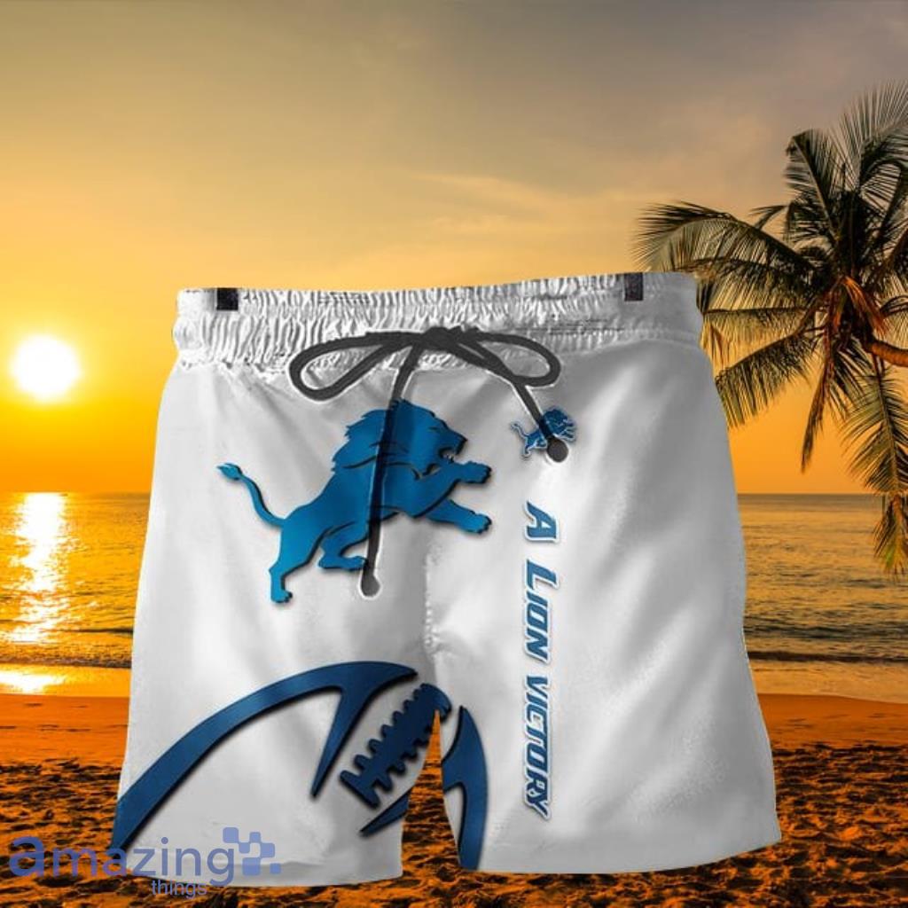 Detroit Lions Zigzag Hawaiian Shorts Gift For Fans Product Photo 1