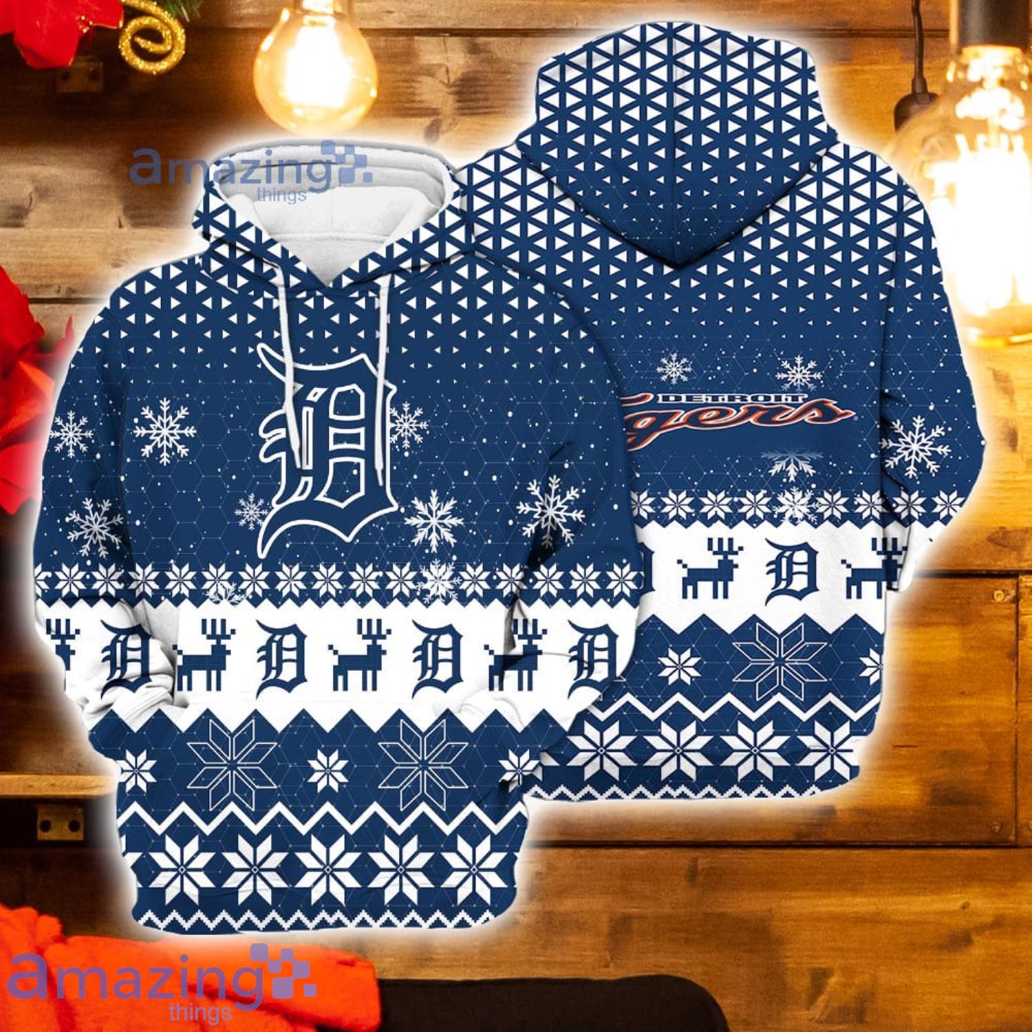 Personalized Detroit Tigers Football Team Logo Ugly Sweater - T