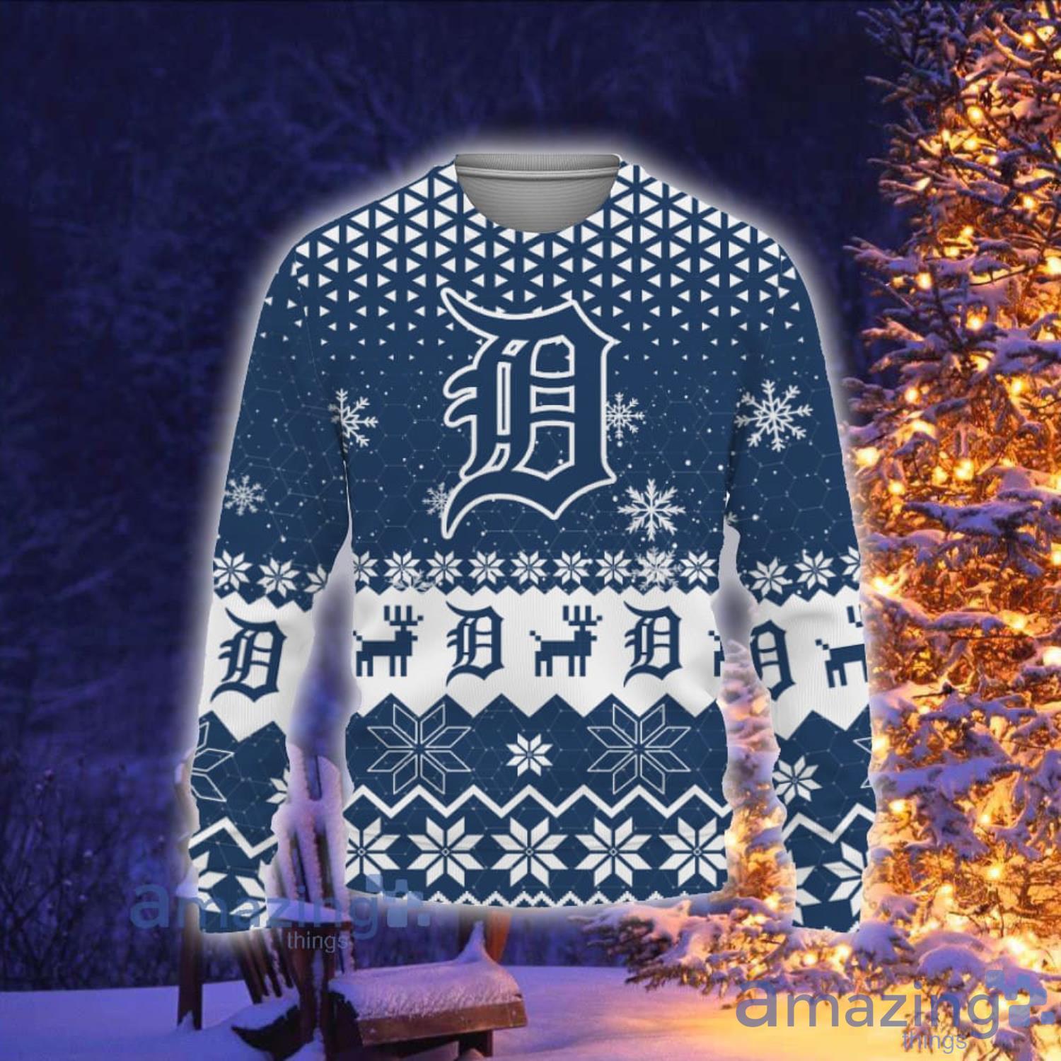 Detroit Tigers Logo Custom Name For Football Fans Ugly Christmas Sweater  Christmas Gift
