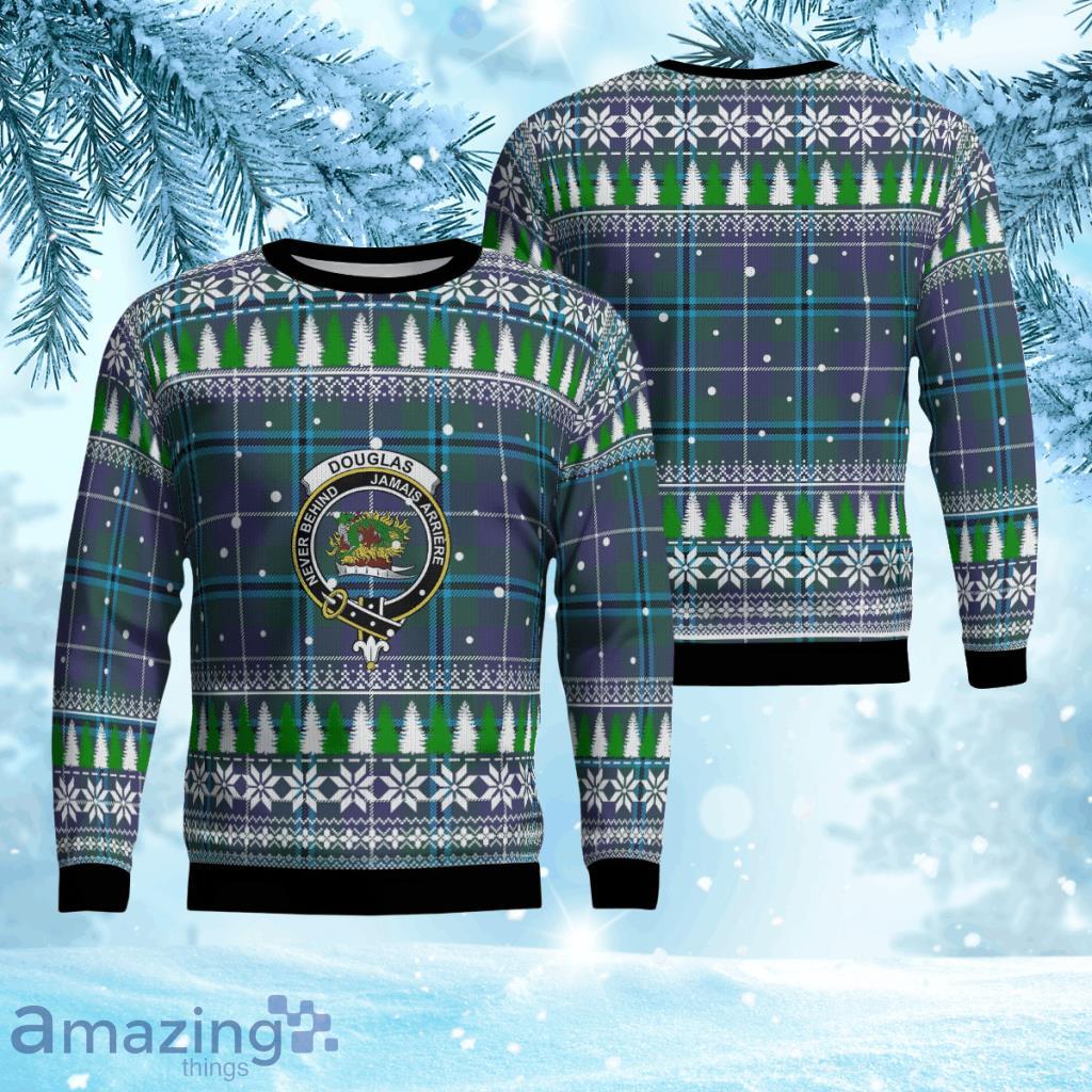 Douglas Modern Crest Tartan Christmas Ugly Sweater 3D Gift For Men And Women Product Photo 1