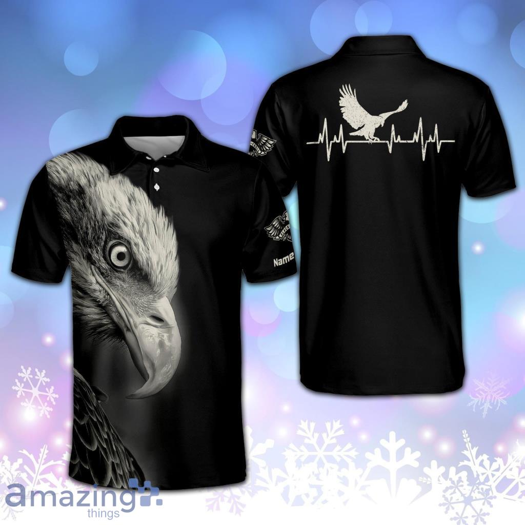 Eagle American Black And White Heartbeat Polo Shirt Product Photo 1