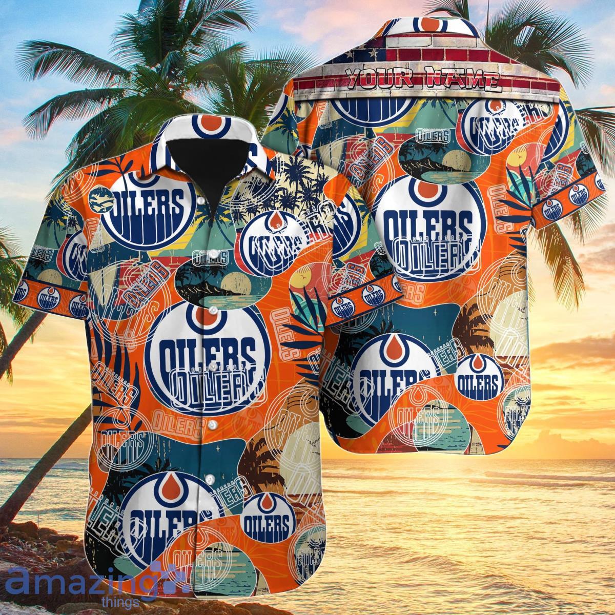 Edmonton Oilers Custom Name Hawaiian Shirt Style Gift For Men And Women Product Photo 1