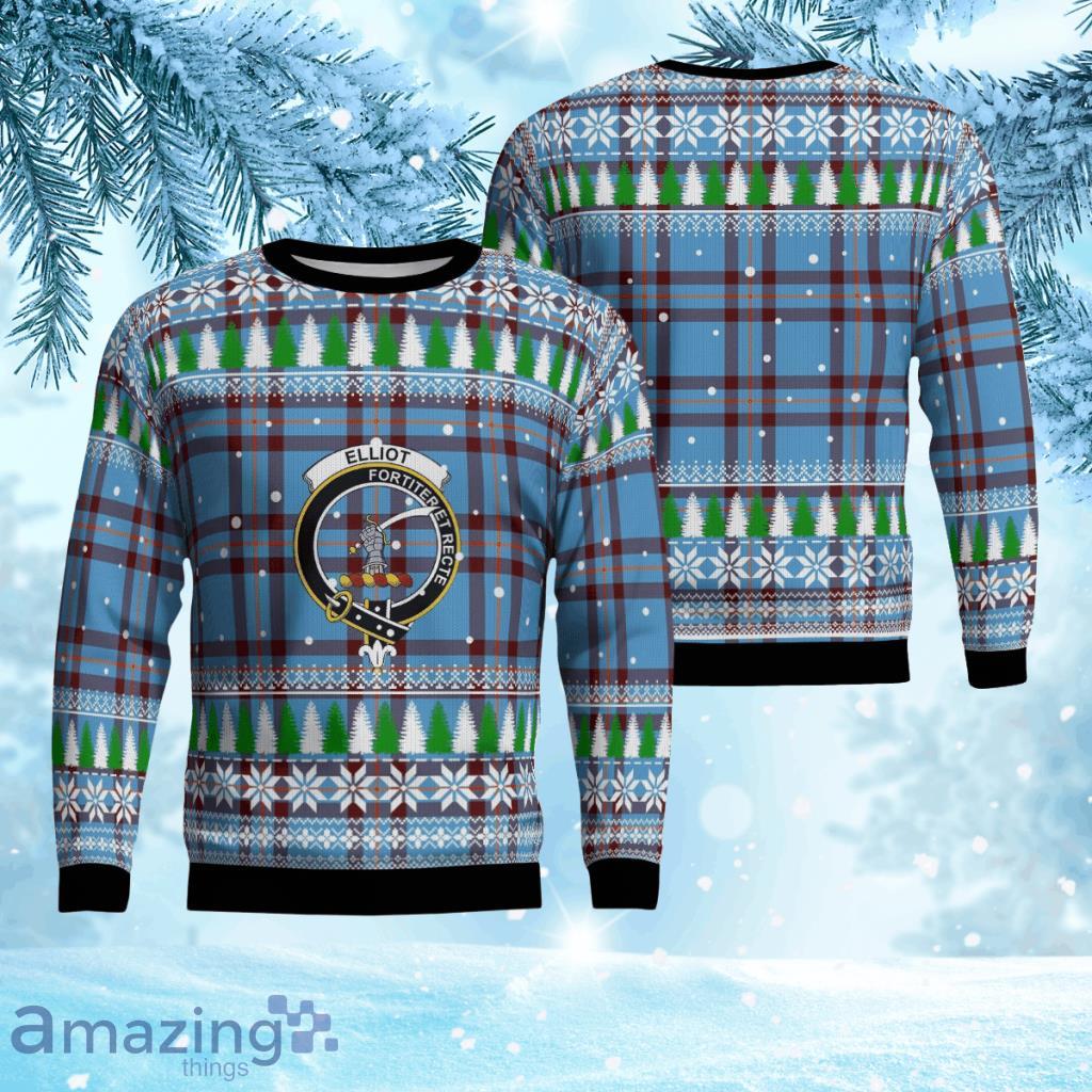 Elliot Ancient Crest Tartan Christmas Ugly Sweater 3D Gift For Men And Women Product Photo 1