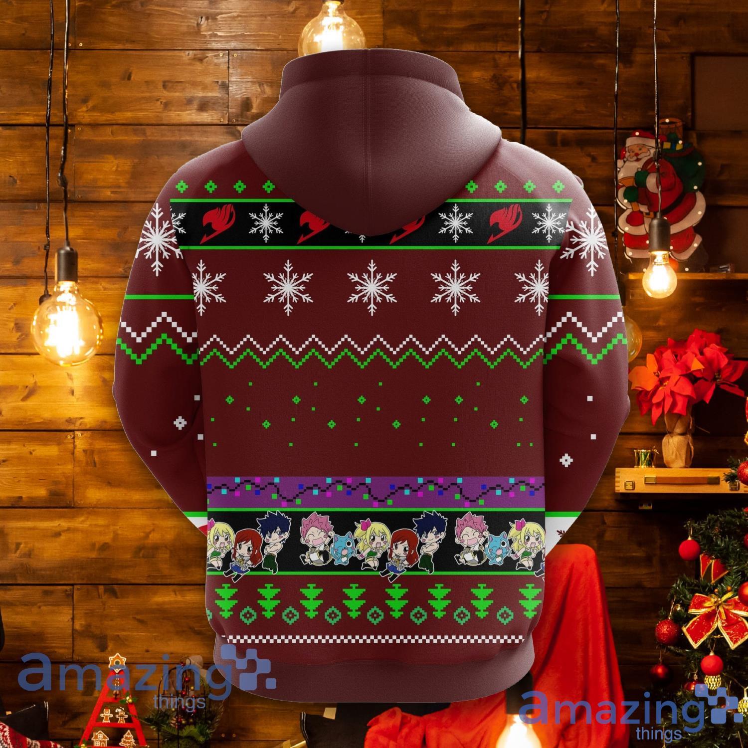 Fairy Tail Christmas Cute Noel Mc Christmas Pattern All Print 3D Hoodie image Fairy Tail Christmas Cute Noel Mc Christmas Pattern All Print 3D Hoodie Product Photo 2