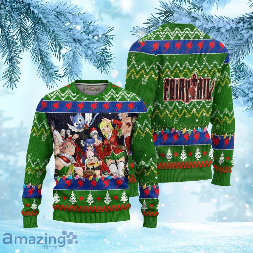 Fairy Tail Ugly Christmas Sweater 3D Green Gift For Big Fans Product Photo 1