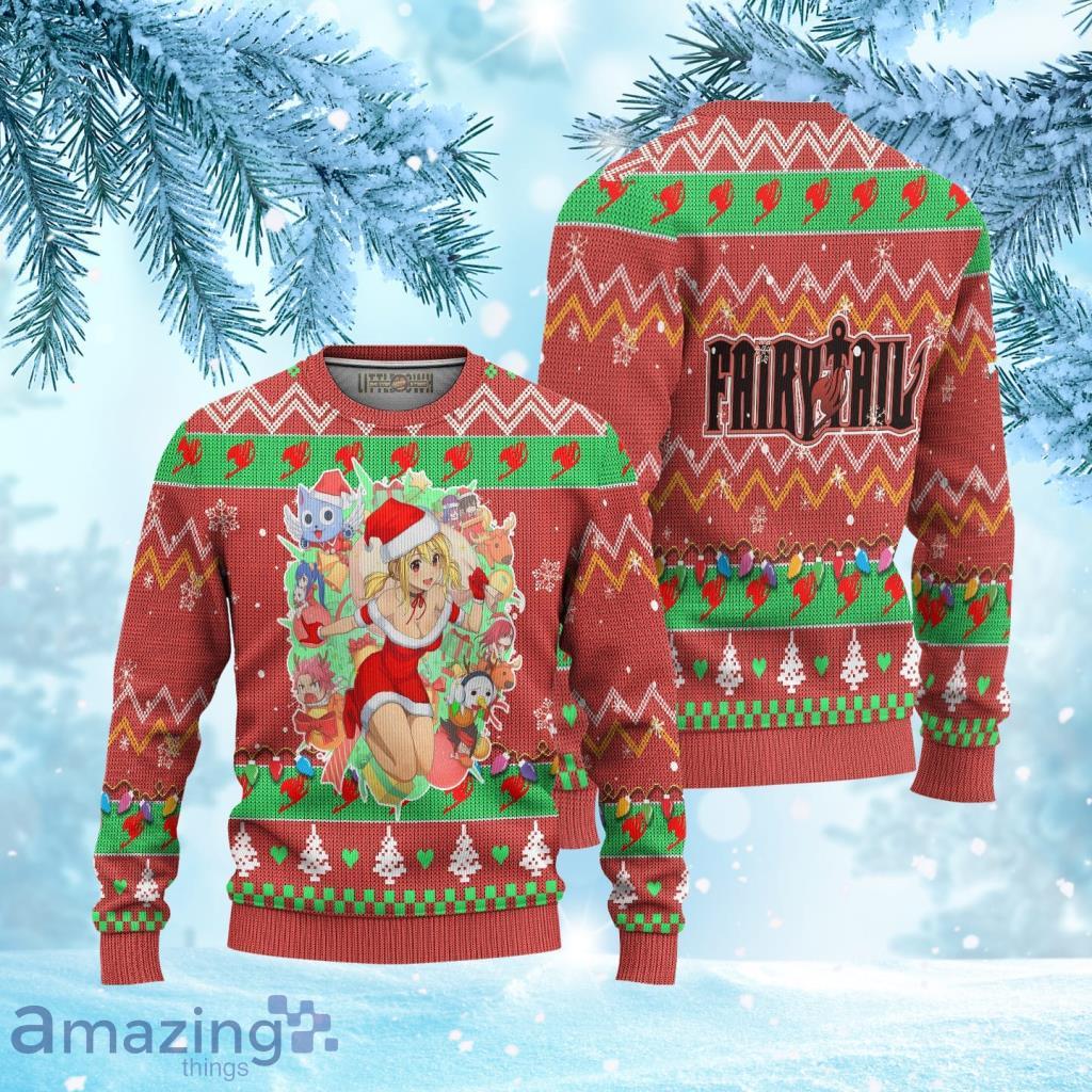 Fairy Tail Ugly Christmas Sweater 3D Pink Gift For Big Fans Product Photo 1