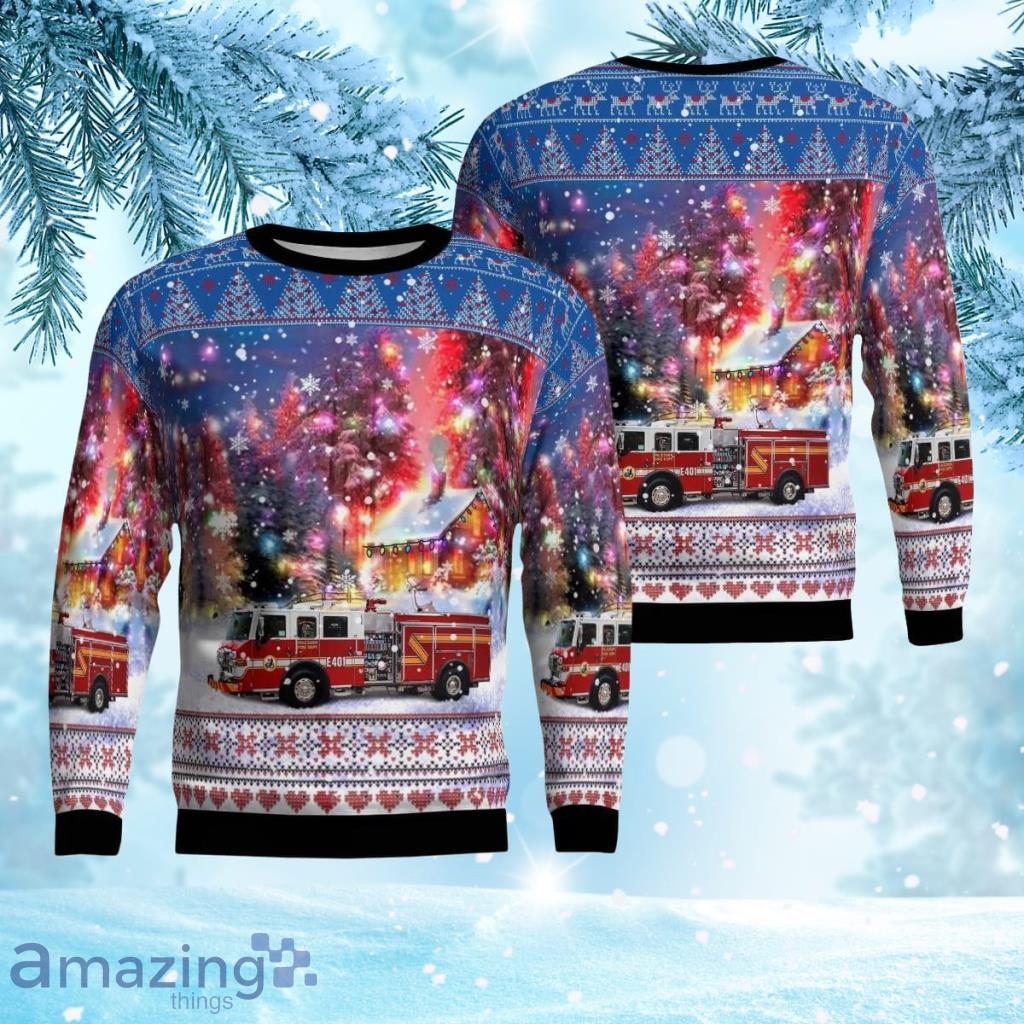 Falconer, New York, Falconer Fire Department Aop Ugly Sweater 3D Gift For Men And Women Product Photo 1