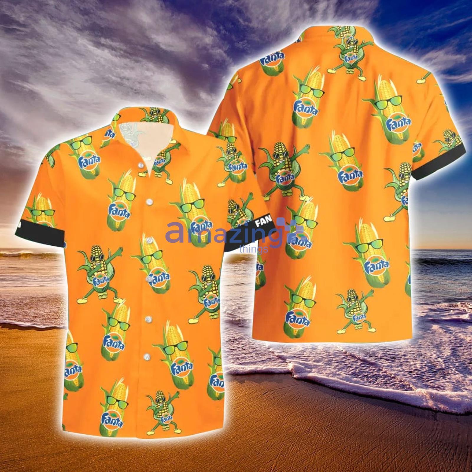 Fanta Funy Corn Aloha Hawaiian Shirt And Shorts Summer Gift Product Photo 1