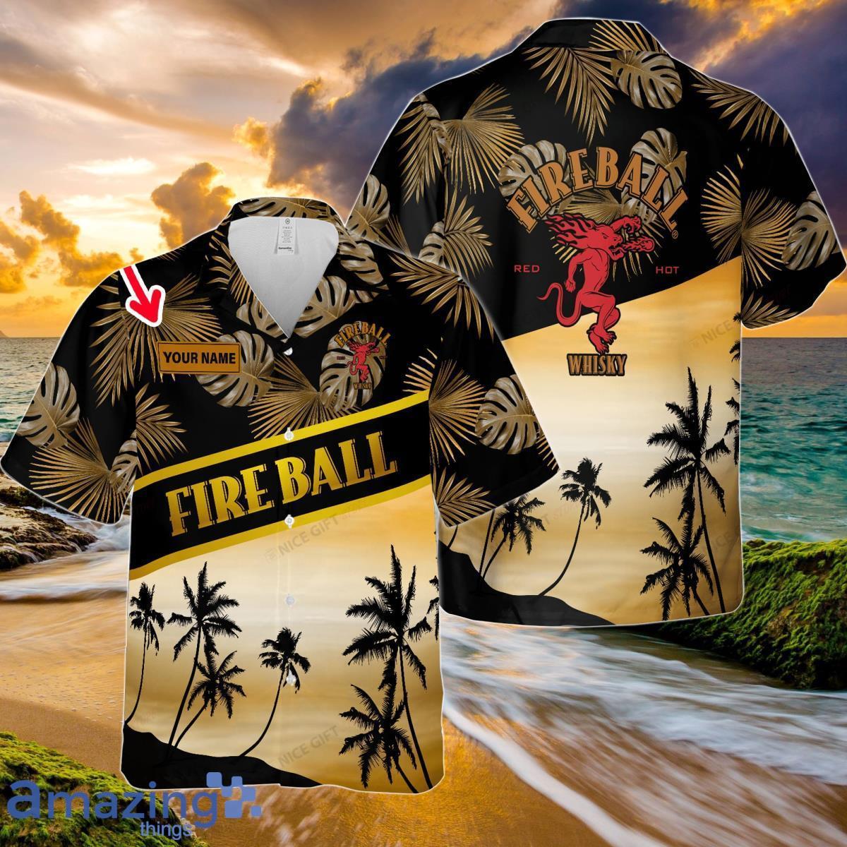 Fireball Cinnamon Whisky Custom Name Hawaiian Shirt Best Gift For Men And Women Product Photo 1