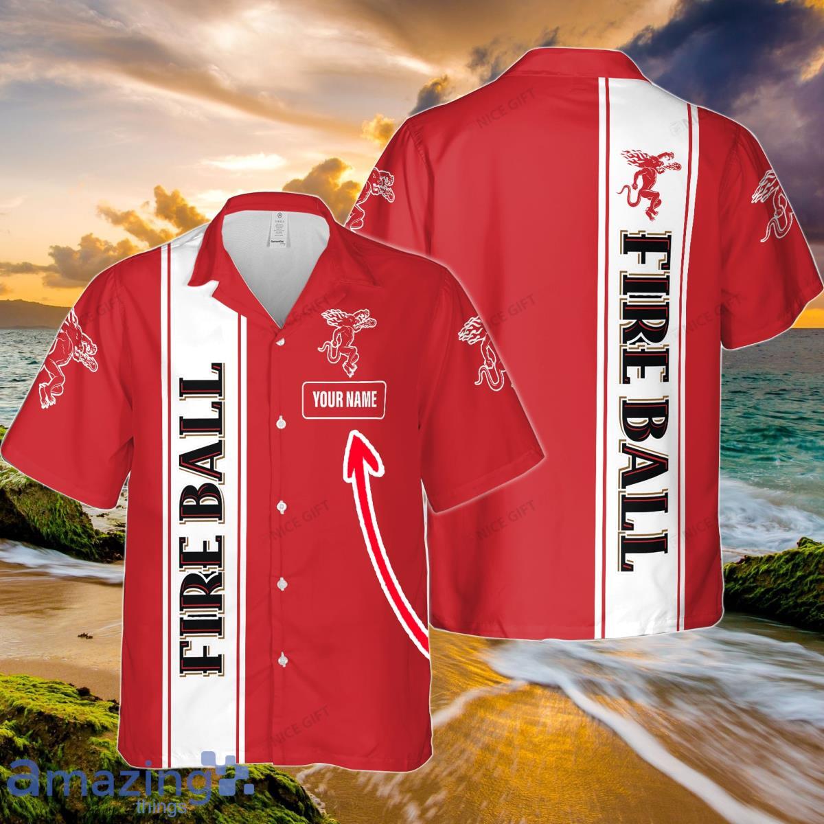 Fireball Cinnamon Whisky Custom Name Hawaiian Shirt Style Gift For Summer Vacation Product Photo 1 Fireball Cinnamon Whisky Custom Name Hawaiian Shirt Style Gift For Summer Vacation Product Photo 1