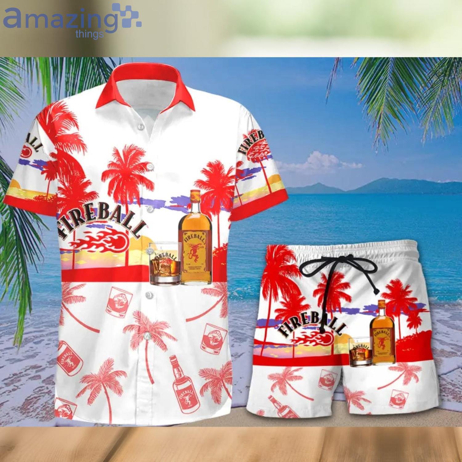 Dallas Cowboys Mens Fireball Summer Hawaiian Shirt And Short