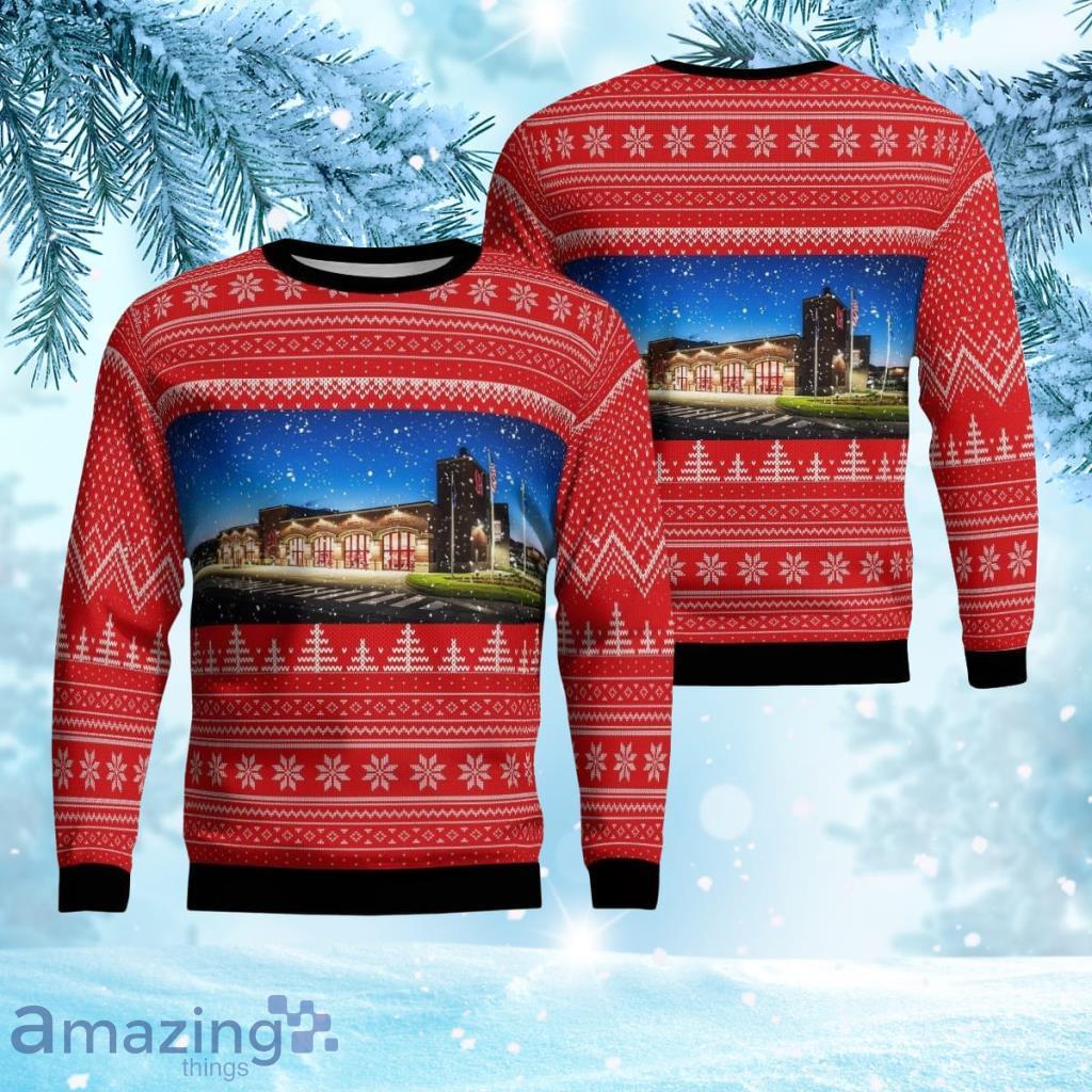 Fishers, Indiana, Fishers Fire Department Station 91 Christmas Ugly Sweater 3D Product Photo 1