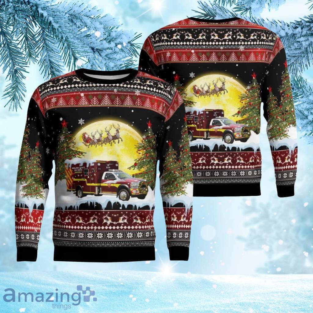 Florida, Highlands County Fire Rescue Christmas Ugly Sweater 3D Product Photo 1 Florida, Highlands County Fire Rescue Christmas Ugly Sweater 3D Product Photo 1