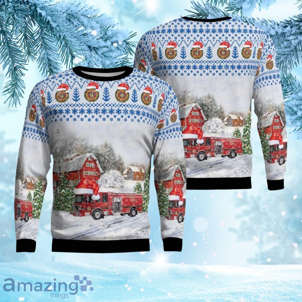 Florida, Jacksonville Fire And Rescue Department Christmas Ugly Sweater 3D Product Photo 1