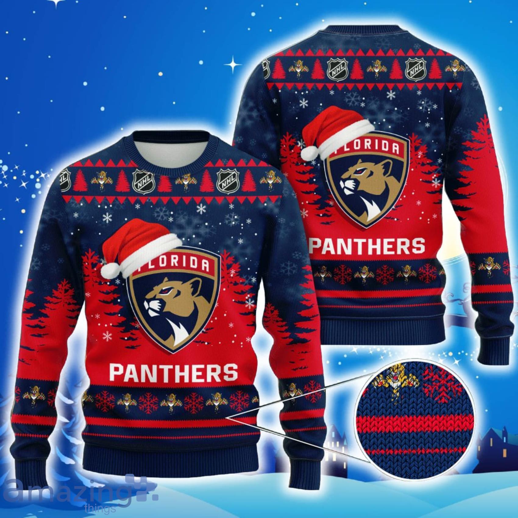 NHL Florida Panthers Custom Name And Number White 3D Ugly Christmas Sweater  Christmas Gift Ideas For Fans - Freedomdesign