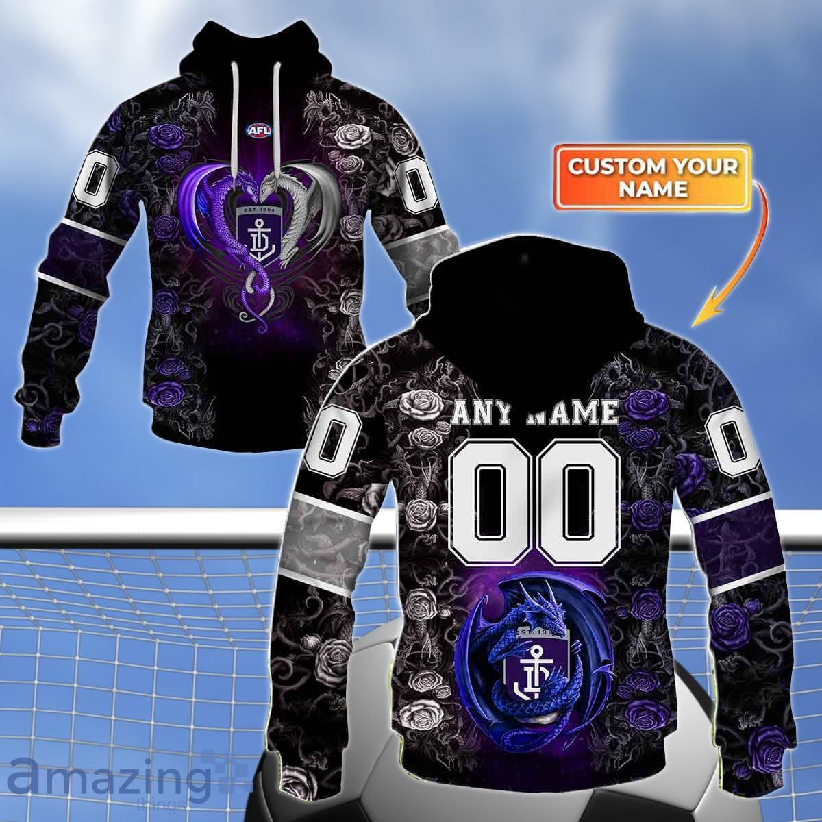 Fremantle Dockers Custom Name And Number Rose Dragon 3D Shirt For Fans Product Photo 1
