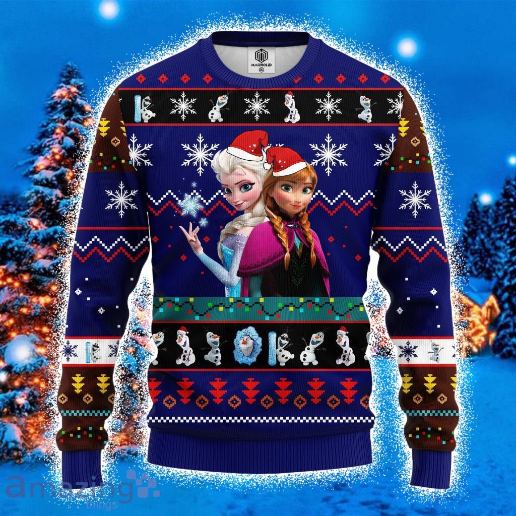 Frozen Ugly Christmas Sweater 3D Gift For Men And Women Blue Product Photo 1