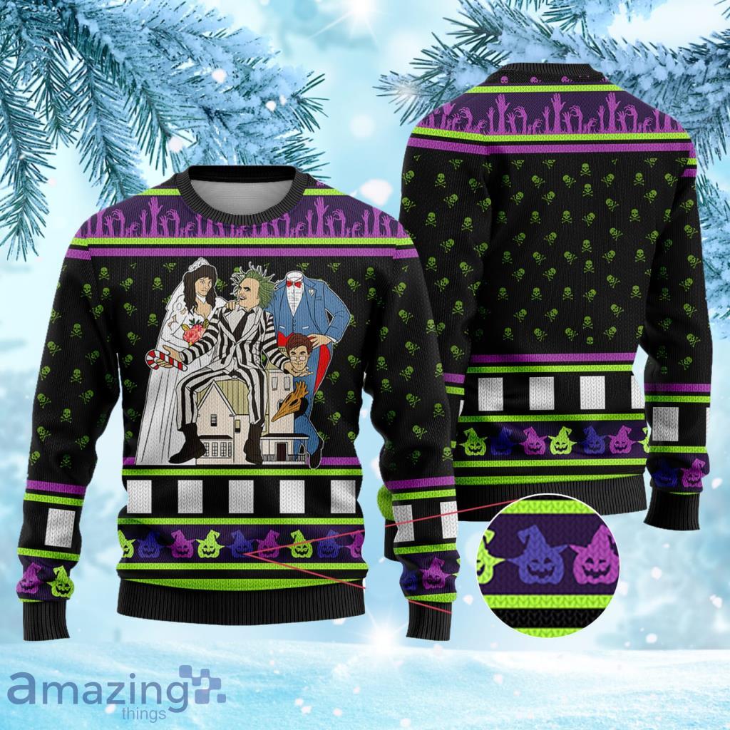 Funny Beetlejuice Halloween Sweater Black Gift For Men And Women Product Photo 1 Funny Beetlejuice Halloween Sweater Black Gift For Men And Women Product Photo 1