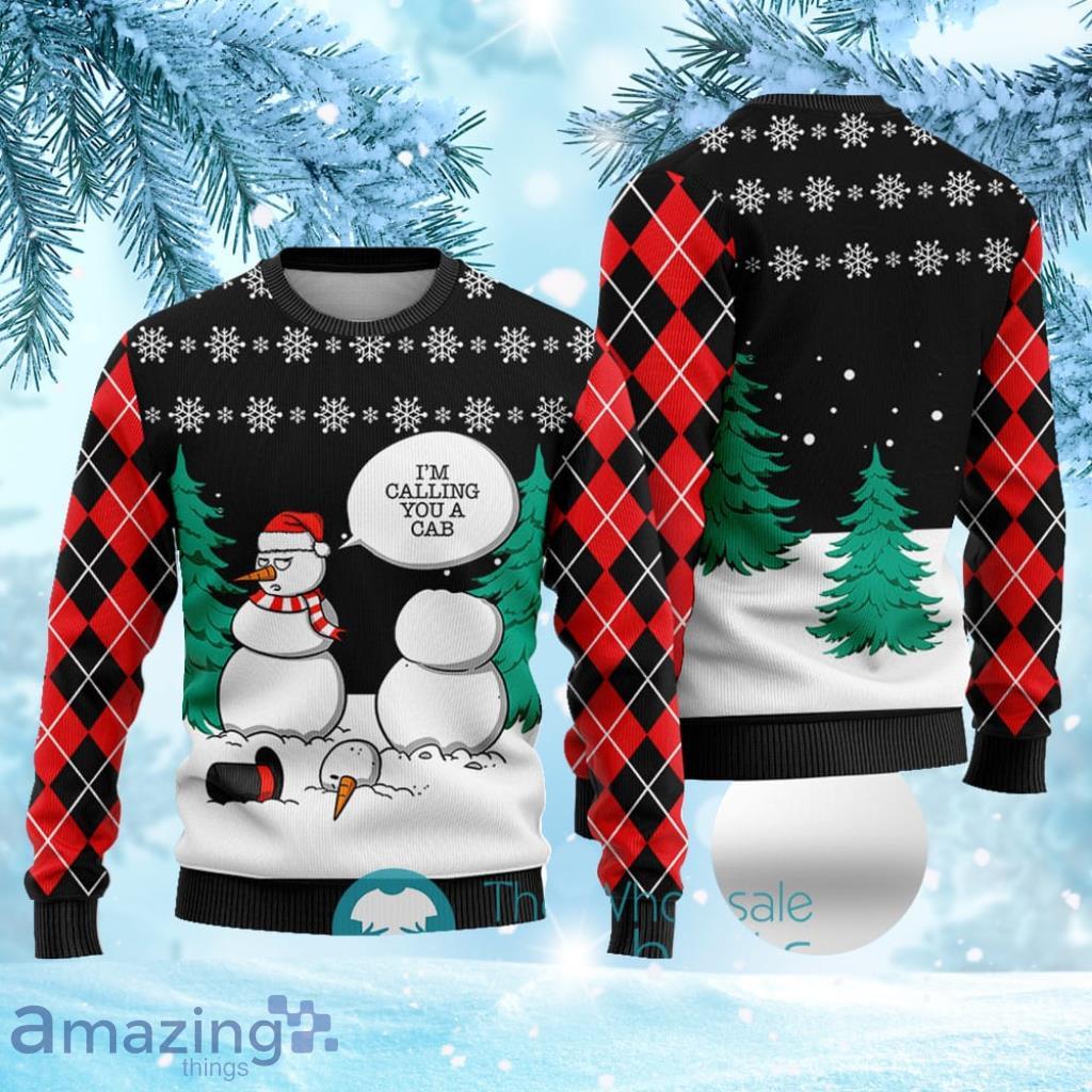 Funny Snowman Ugly Christmas Sweater Black Gift For Men And Women Product Photo 1