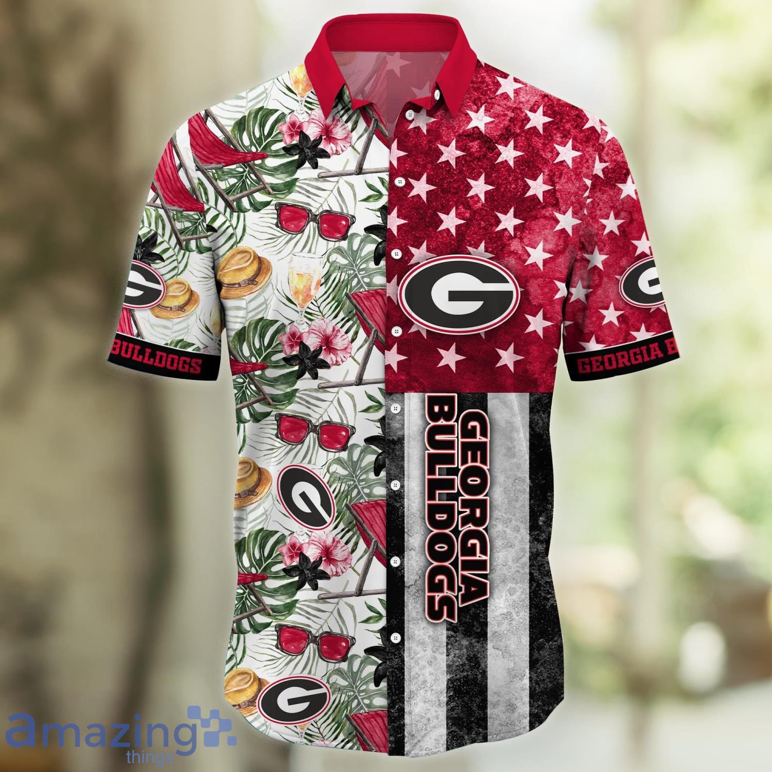 NCAA Georgia Bulldogs Flower Cheap Hawaiian Shirt 3D Shirt, Gift For Georgia  Bulldogs Football Fan - T-shirts Low Price