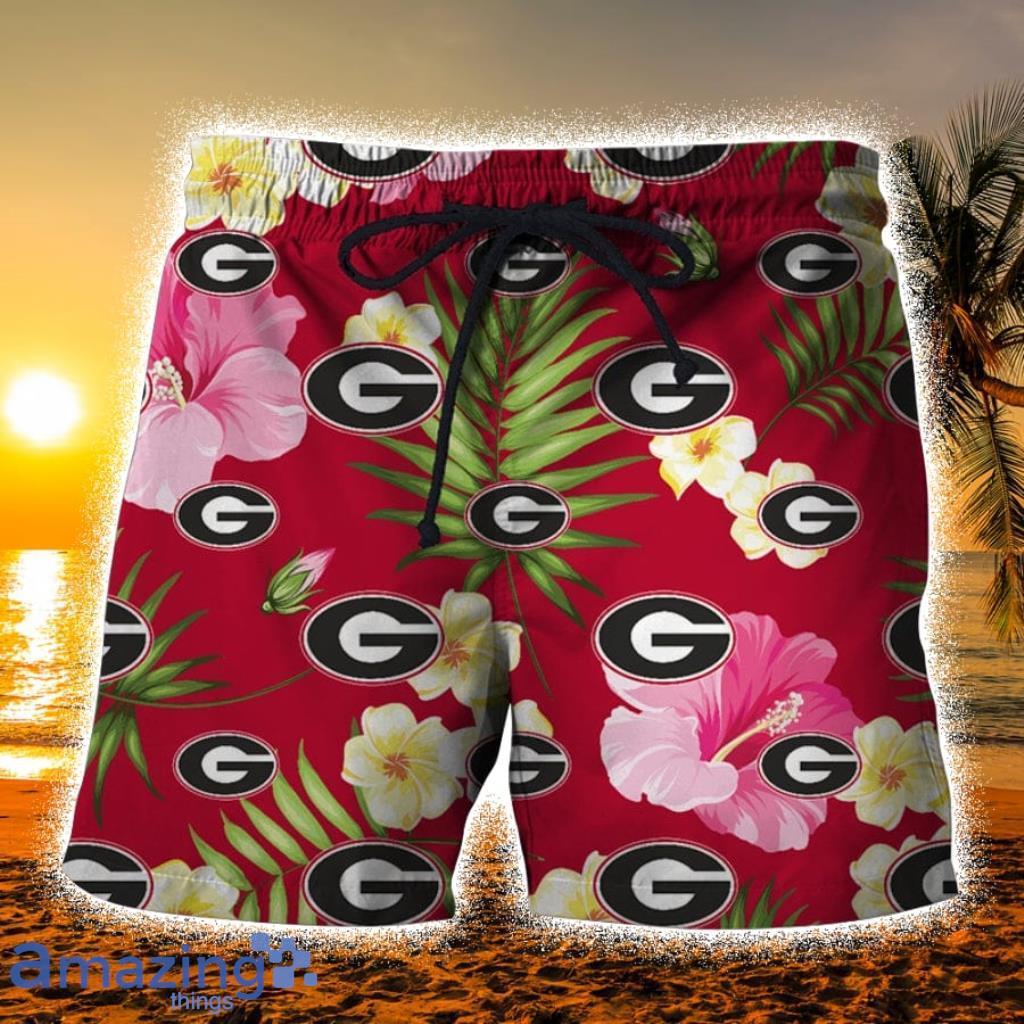 Georgia Bulldogs Summer Floral Hawaiian Shorts Gift For Fans Product Photo 1
