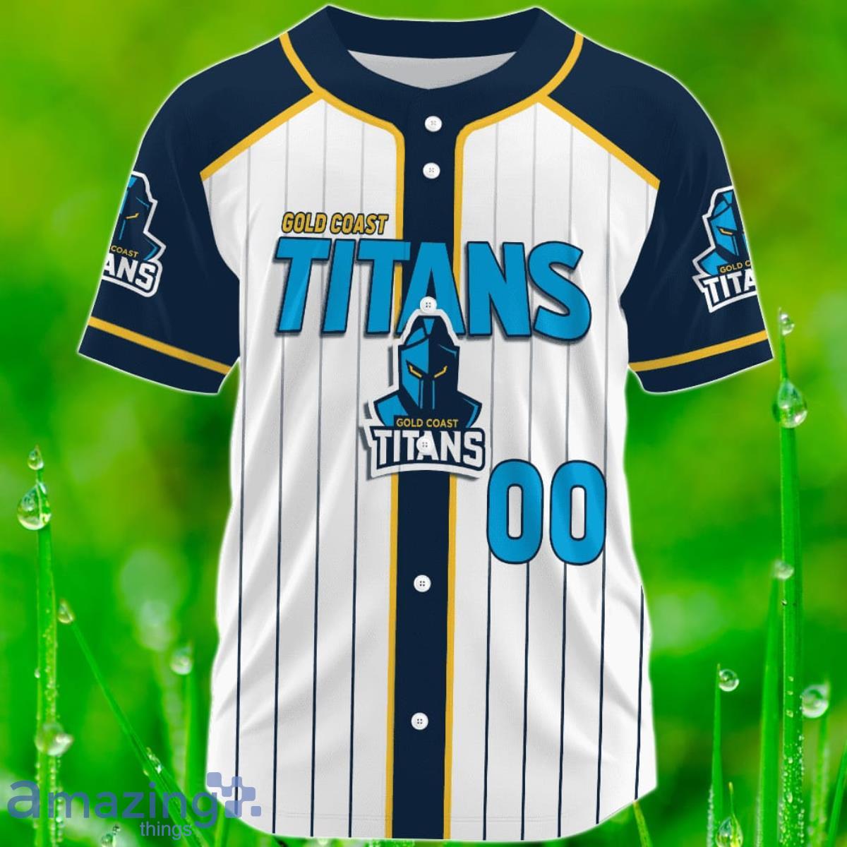 NRL Fans Gold Coast Titans Logo Jersey Baseball Shirt For Men And