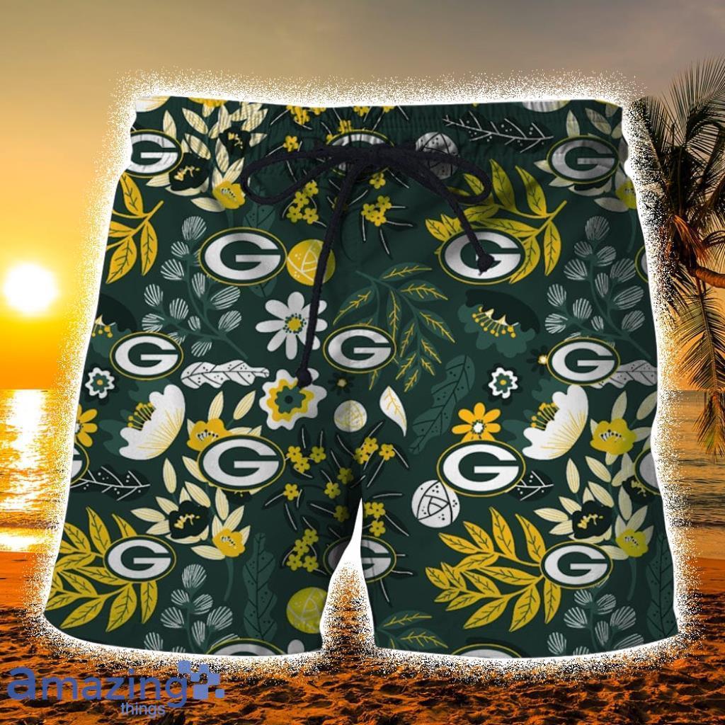 Green Bay Packers Aloha Hawaiian Shorts Gift For Fans