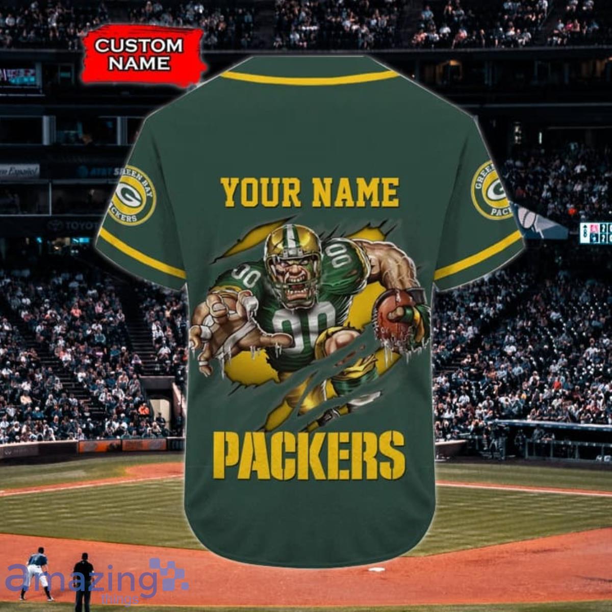 NFL Green Bay Packers Baseball Customized Jersey (6)