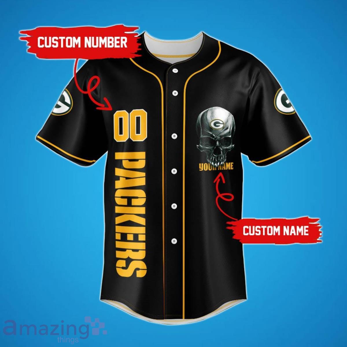 Green Bay Packers Damn Right NFL Jersey Shirt Skull Custom Number