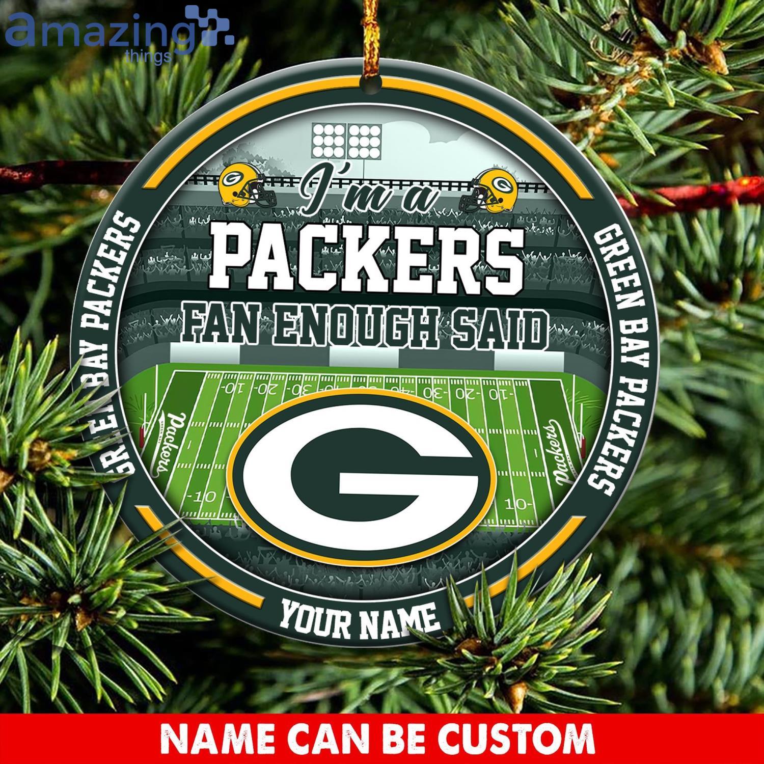 Green Bay Packers NFL Christmas Ornament Custom Name For Fans Product Photo 1
