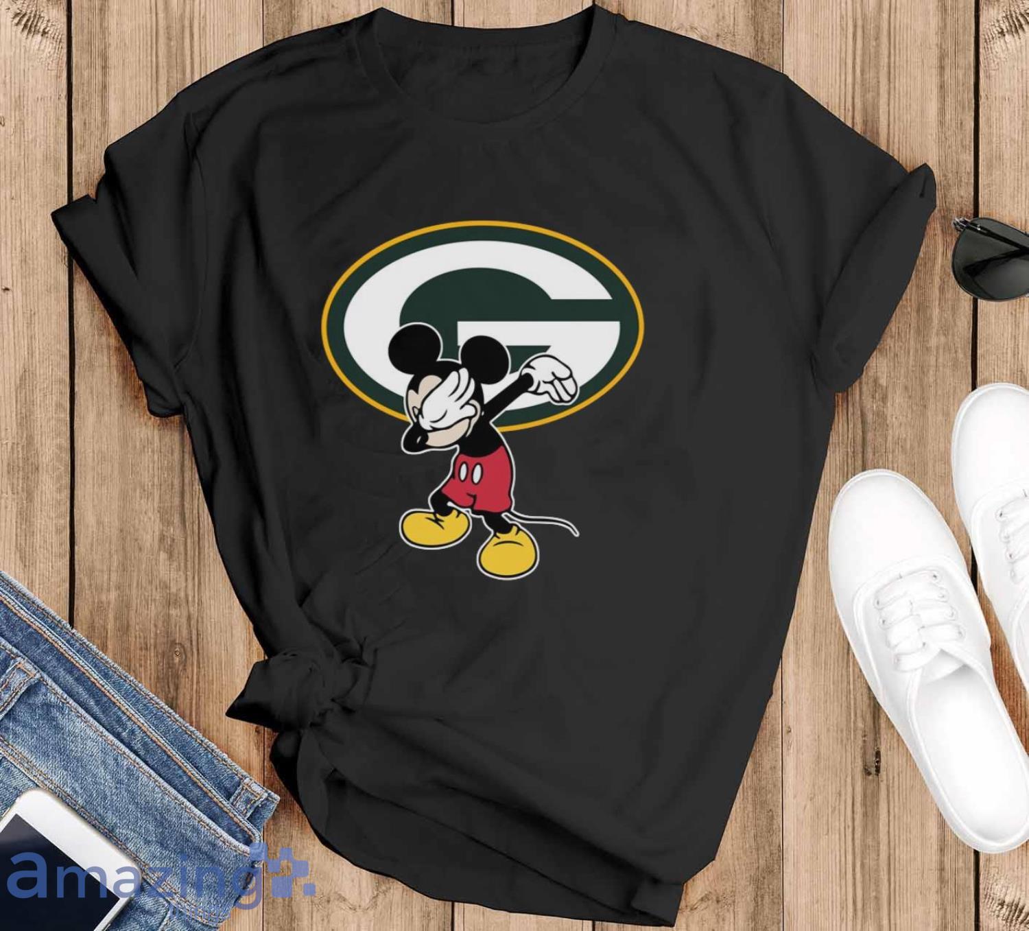 Green Bay Packers NFL Football Dabbing Mickey Disney Sports T Shirt For Men  And Women