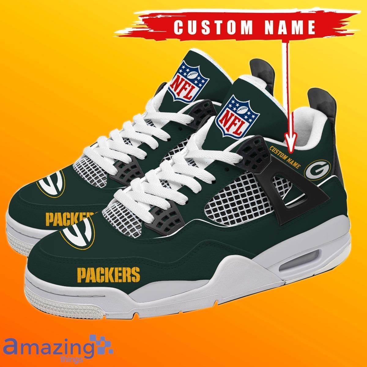 Green Bay Packers Football Custom Air Jordan 4 - Reallgraphics