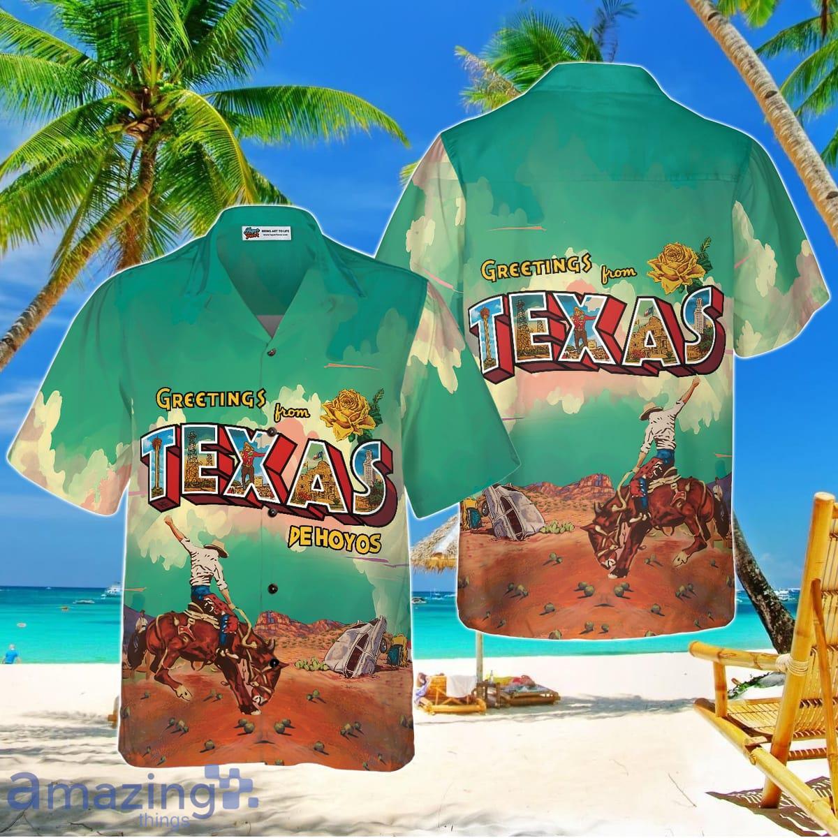 Greetings From Texas Custom Hawaiian Shirt, Cowboy Rodeo Texas Western Shirt Product Photo 1