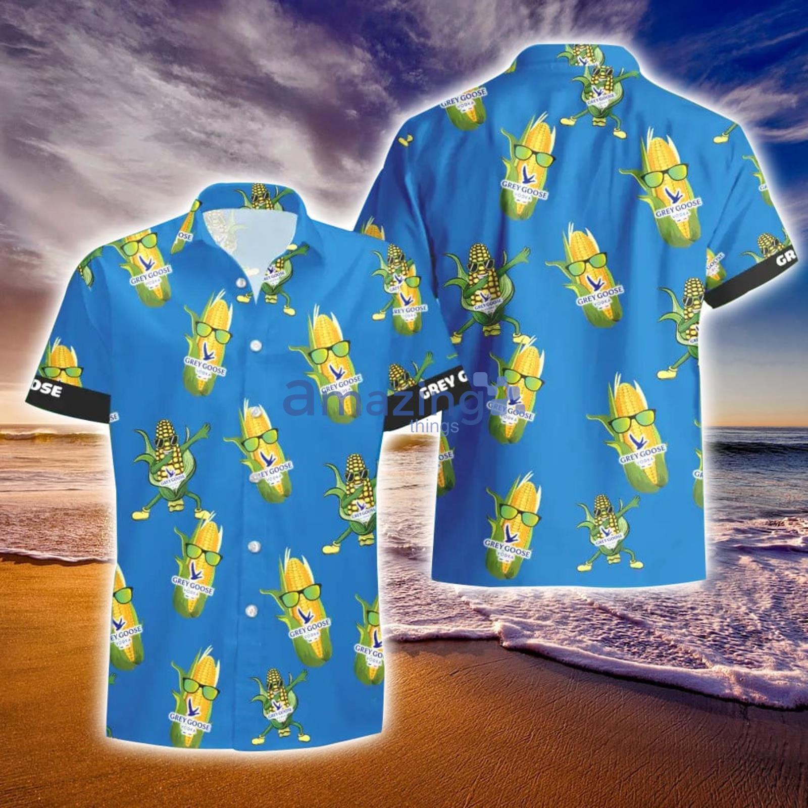 Grey Goose Vodka Funy Corn Aloha Hawaiian Shirt And Shorts Summer Gift Product Photo 1